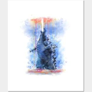 Watercolor Godzilla Posters and Art